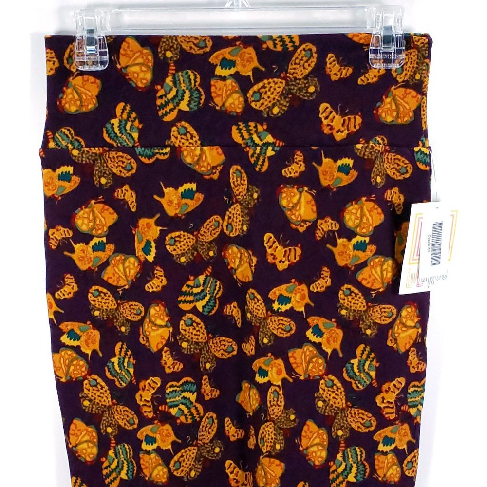 LuLaRoe Cassie Pencil Skirt XS Multicolor Butterfly Print
